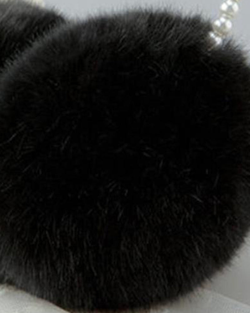 1PCS Faux Fur Beaded Winter Earmuffs Ear Warmers