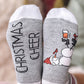 1Pair Christmas Snowman Letter Print Socks