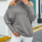 High Neck Cold Shoulder Knit Sweater