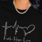 Rhinestone Letter Heart Pattern Casual T shirt