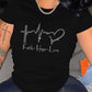 Rhinestone Letter Heart Pattern Casual T shirt