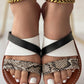 Snakeskin Colorblock Slippers Cross Strap Sandals