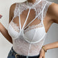 Crochet Eyelash Lace Hollow Out Bodysuit