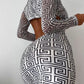 Geometric Print Long Sleeve Bodycon Dress