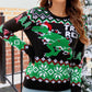 Christmas Geometric Dinosaur Letter Pattern Sweater