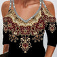 Tribal Print Cold Shoulder Casual Dress