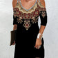 Tribal Print Cold Shoulder Casual Dress