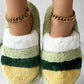 Colorblock Platform Fluffy Winter Thermal Slippers
