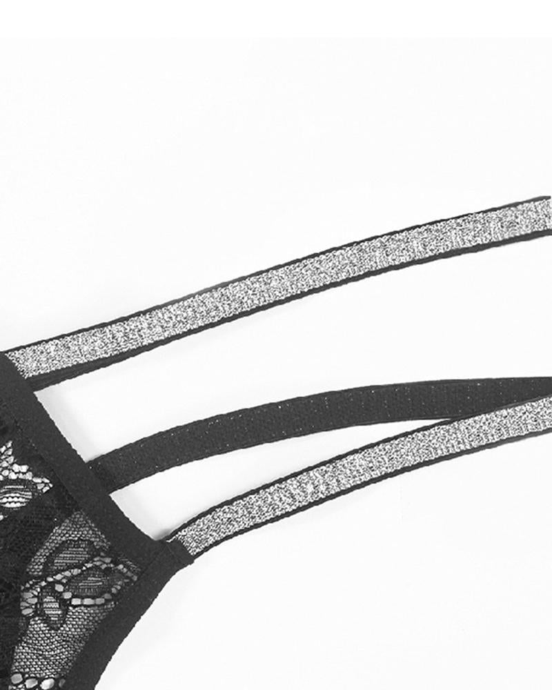 Crochet Lace Hollow Out Thong Panty