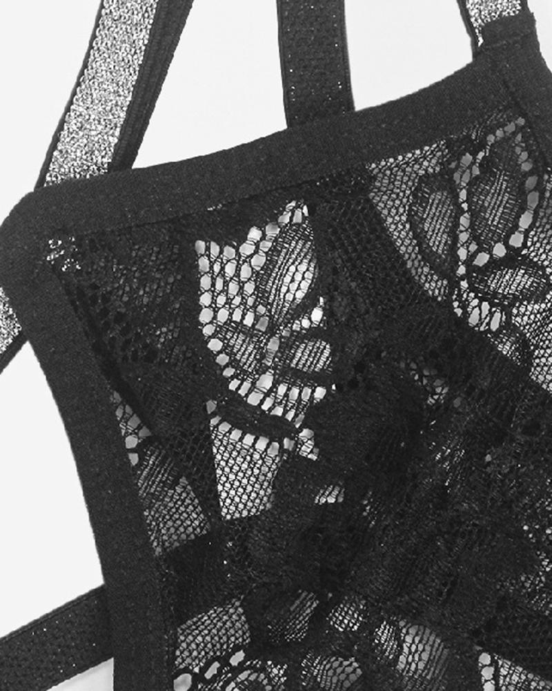 Crochet Lace Hollow Out Thong Panty