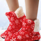Christmas Snowflake Print Fluffy Indoor Boots