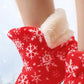 Christmas Snowflake Print Fluffy Indoor Boots