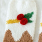 1Pair Christmas Santa Colorblcok Fuzzy Thermal Socks