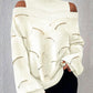 Cold Shoulder Lantern Sleeve Hollow Out Knit Sweater