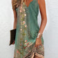 Tribal Floral Print Notch Neck Casual Dress