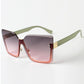 1Pair Vintage Large Trendy Rimless Shades Square Sunglasses