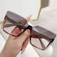 1Pair Vintage Large Trendy Rimless Shades Square Sunglasses