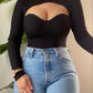 Solid Cut Out Ribbed Knit Top