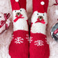 1Pair Christmas Snowflake Elk Snowman Pattern Fuzzy Thermal Socks