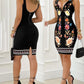 Floral Print Sleeveless Bodycon Dress