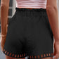 Hollow Out Drawstring Belted Shorts