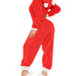 Christmas Zipper Front Hooded Fluffy Adult Onesie