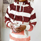 Striped Ombre Pocket Design Hooded Sweatshirt