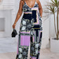 Plus Size Baroque Scarf Print Wide Leg Jumpsuit