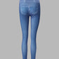Women's Leggings Faux Denim Printed High Waist Tummy Control Butt Lift Active Pants
