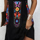 Tribal Print Scallop Trim V Neck Casual Dress