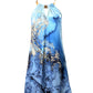 Marble Print Metal Halter Sleeveless Casual Dress