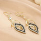 1Pair Rhombus Rhinestone Drop Earrings