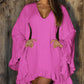 Ruffle Hem Bell Sleeve Casual Dress