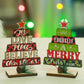 Christmas Wood Tree Letter Ornament Wooden Cutout Word Tabletop Decor