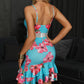 Floral Print Spaghetti Strap Ruffles Dress