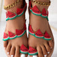 Fruit Pattern Toe Ring Summer Beach Sandals