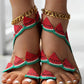 Fruit Pattern Toe Ring Summer Beach Sandals