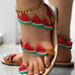 Fruit Pattern Toe Ring Summer Beach Sandals