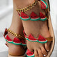 Fruit Pattern Toe Ring Summer Beach Sandals