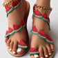 Fruit Pattern Toe Ring Summer Beach Sandals