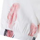 Feather Print Short Sleeve Casual Top