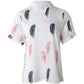 Feather Print Short Sleeve Casual Top