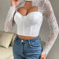 Eyelash Lace Patch Fishbone Corset Top