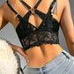 Contrast PU Crisscross Lace Crop Cami Top