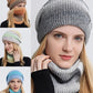 2PCS Ombre Winter Knitted Warm Fleece Lined Beanie Scarf Set