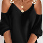 Chain Decor Cold Shoulder Casual Dress