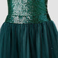 Multi way Wear Sleeveless Sequin Dress With Sheer Mesh Skirt