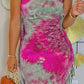 Tassel Design Bandeau Tie Dye Print Skims Dress