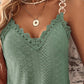 Chain Decor Eyelet Embroidery Lace Patch Tank Top