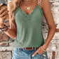 Chain Decor Eyelet Embroidery Lace Patch Tank Top